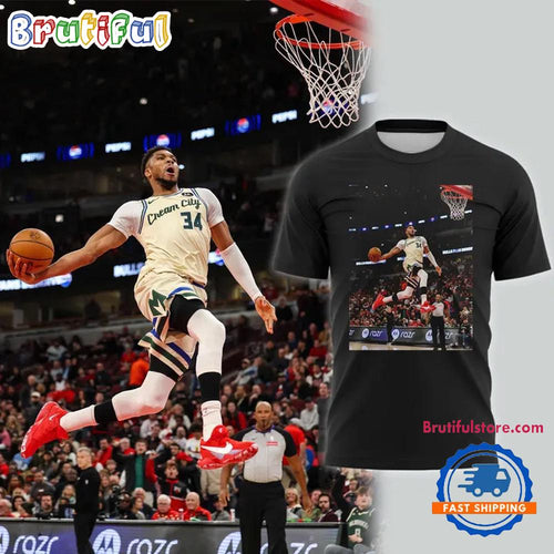 Giannis Antetokounmpo Slam Milwaukee Bucks T Shirt