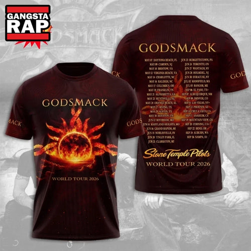 Godsmack Band World Tour 2026 AOP 3D T Shirt , Music Trending 3D Shirt