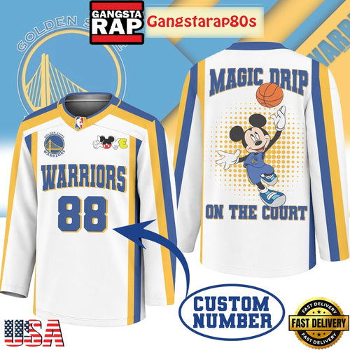 Golden State Warriors Premium NBA Magic Drip Long Jersey Shirt
