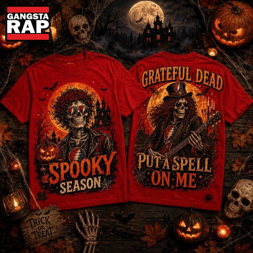 Grateful Dead Halloween Moon Skull With Roses Spooky Season 3D Shirt , Music Trending 3D Shirt