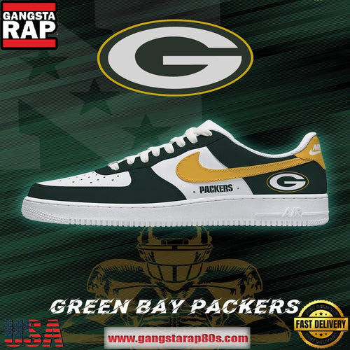 Green Bay Football New Version Custom Air Force 1 Shoes Running Sneakers