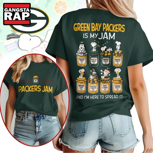 Green Bay Packers NFL Jam Snoopy Peanuts Football Fan 3D Shirt, Football New Design Shirt