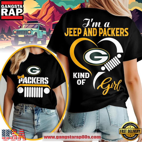 Green Bay Packers NFL Jeep Girl Women’s Black Shirt