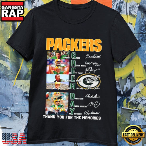 Green Bay Packers Roster Memories Signature Fan T-Shirt