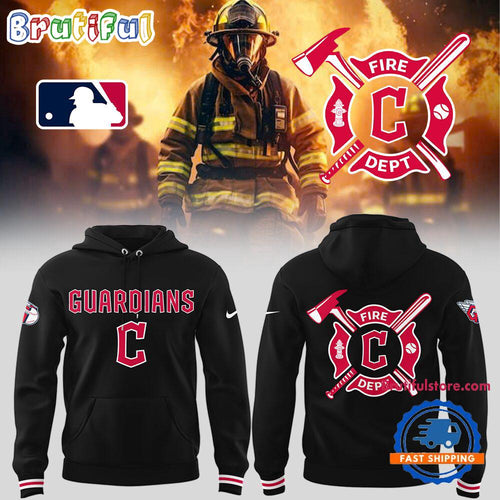 Cleveland Guardians x Firefighter Appreciation Night Black Hoodie