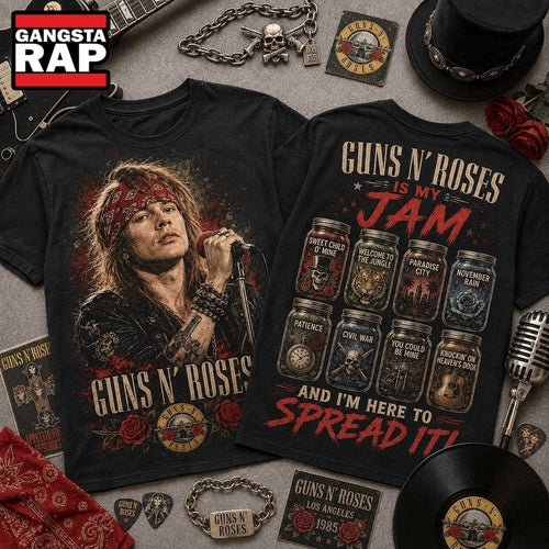 Guns N’ Roses Is My Jam Greatest Hits Front and Back Hoodie T-Shirt