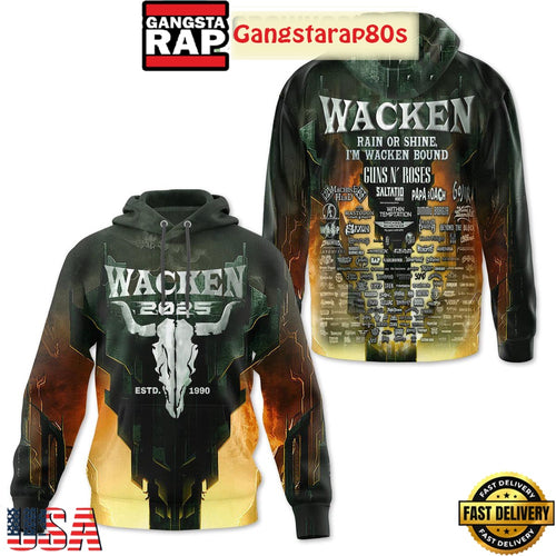 Guns N’ Roses Wacken Rain Or Shine I’m Wacken Bound Hoodie Shirt