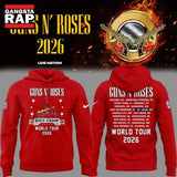 Guns N’ Roses x St. Louis Cardinals World Tour 2026 Red Hoodie T-Shirt