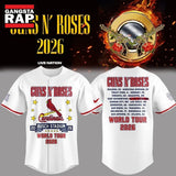 Guns N’ Roses x St. Louis Cardinals World Tour 2026 White Baseball Jersey