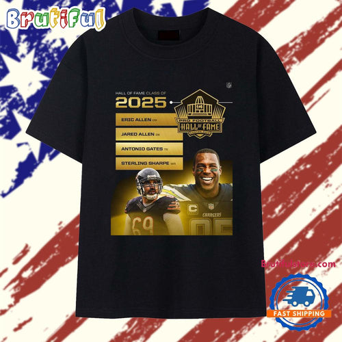 Hall Of Fame Class Of 2025- Eric Allen Db Jared Allen De Αντονιο Gates Te Sterling Sharpe Wr Pro Football T Shirt