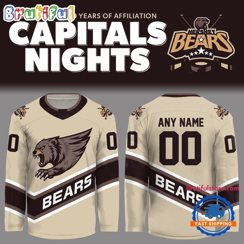 Hershey Bears x Celebrating 20 Years Of Affiliation Capitals Night 2025 Hockey Jersey