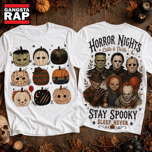 Horror Nights Classic Villains Two Sided Halloween T Shirt , Music Trending 3D Shirt