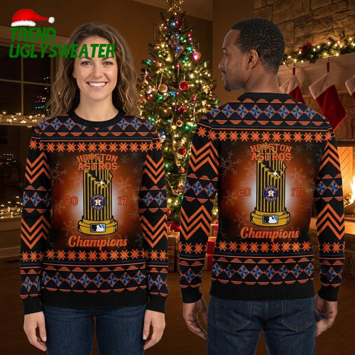 Houston Astros 2017 Champions Trophy Ugly Christmas Sweater