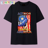 Houston Astros Backbone of America Flag T Shirt