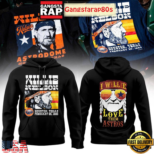 Houston Astros Country Vibes Willie Nelson Unisex Hoodie