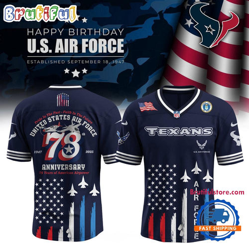 Houston Texans 2025 NFL US Air Force Birthday Football Jersey