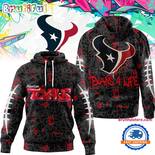 Houston Texans NFL Special Graffiti My Team 4 Life All Over Print Hoodie Shirt