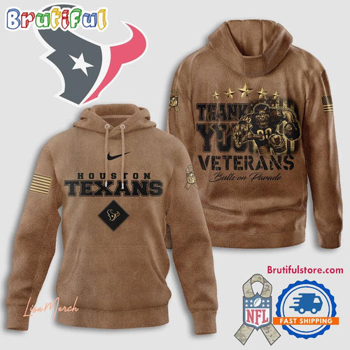 Houston Texans Thank You Veterans Bulls On Parade Hoodie T-Shirt