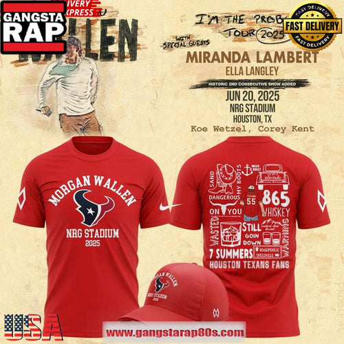 Houston Texans x Morgan Wallen Tour 2025 T-Shirt