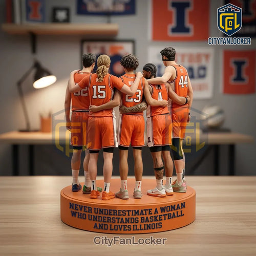 Illinois Basketball Fan Gift For Her Team Huddle Collectible Figurine