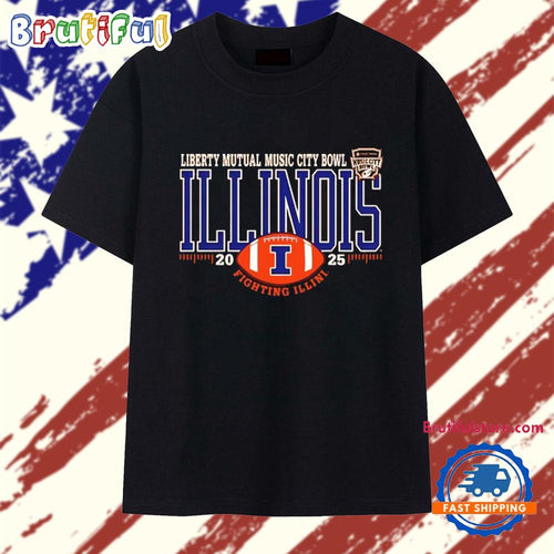 Illinois Fighting Illini 2025 Liberty Mutual Music City Bowl logo T Shirt