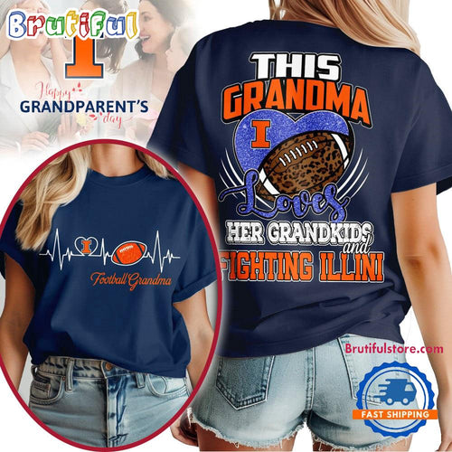 Illinois Fighting Illini 2025 NCAA Grandparents’ Day Unisex 3D Shirt