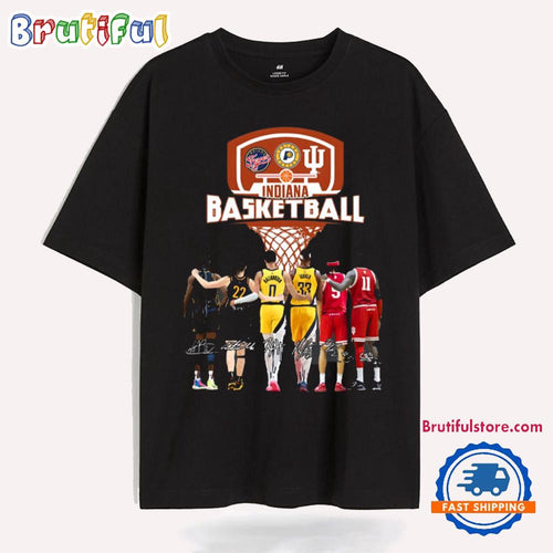 Indiana Basketball 2025 Team Player Signature New T Shirt
