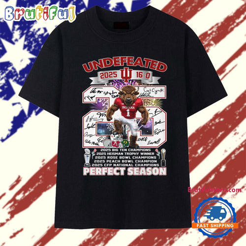 Indiana Hoosiers 2026 Football Undefeated 16-0 Perfect Season National Champs T Shirt