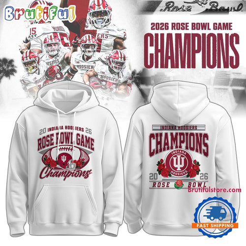 Indiana Hoosiers 2026 Rose Bowl Champions Game Limited Edition White Hoodie Shirt