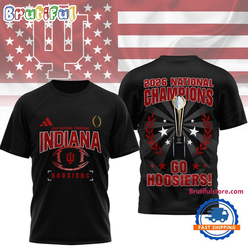Indiana Hoosiers NCAA 2026 CFP National Champions Limited Edition Black 3D Shirt