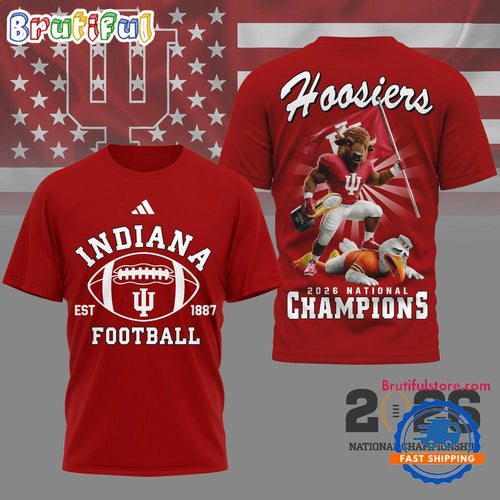 Indiana Hoosiers NCAA 2026 CFP National Champions Winner Mascot 3D Shirt