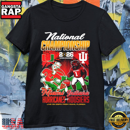 Indiana Hoosiers vs Miami Hurricanes 2025-2026 College Football Championship T-Shirt