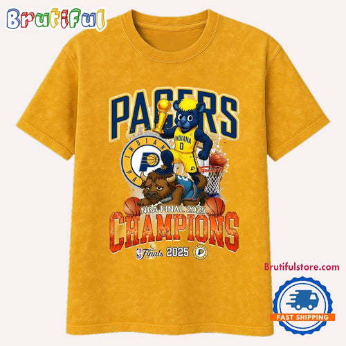 Indiana Pacers NBA Final 2025 Champions Mascot Vintage T Shirt