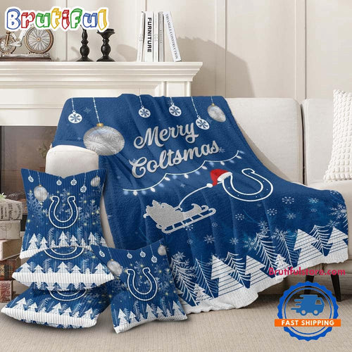 Indianapolis Colts 2025 NFL Christmas Fleece Blanket, Football Limited Edition Blanket