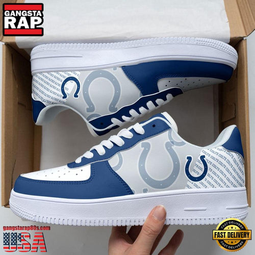 NFL Indianapolis Colts Basic Pattern Football New Design Air Force 1 Running Sneakers Shoes