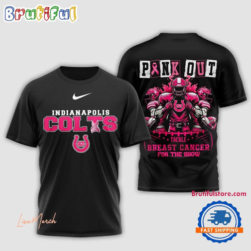 Indianapolis Colts Football Pink Out Tackle Breast Cancer New Design 3D Shirt