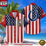 Indianapolis Colts USA Flag 250 Years of Freedom Anniversary 1776-2026 Summer Hawaiian Shirt