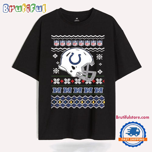 Indianapolis Colts Football Logo Team Helmet Merry Chritmas 2024 T Shirt