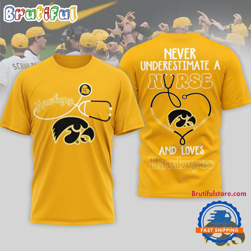 Iowa Hawkeyes NCAA Game Day Nurse Limited 3D T Shirt