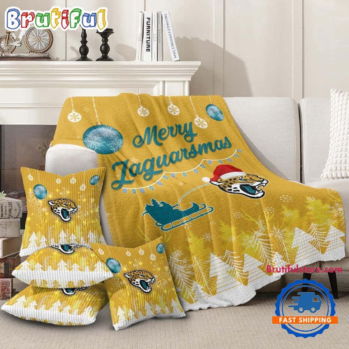 Jacksonville Jaguars 2025 NFL Christmas Fleece Blanket, Football Limited Edition Blanket