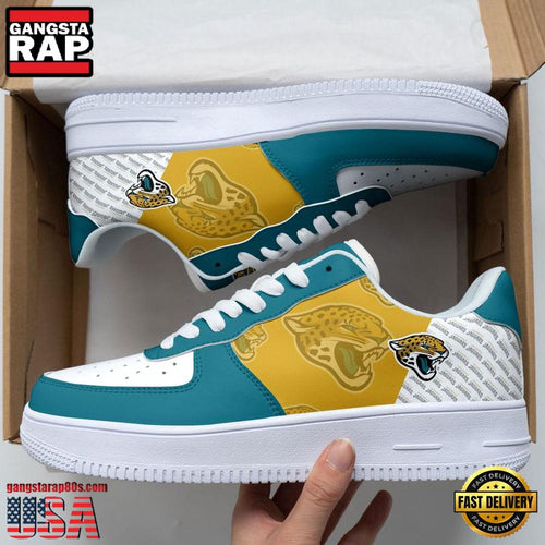 NFL Jacksonville Jaguars Basic Pattern Football New Design Air Force 1 Running Sneakers Shoes