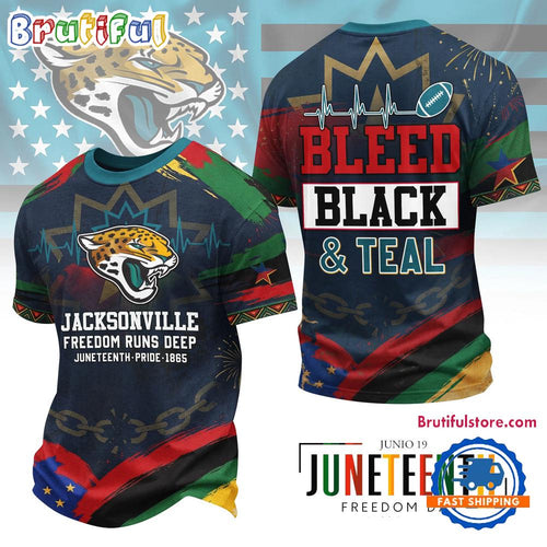 Jacksonville Jaguars NFL Juneteenth Freedom Runs Deep New Design 3D Shirt