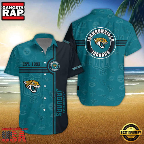 NFL Jacksonville Jaguars Logo Team Custom Name New Design Hawaiian Shirt