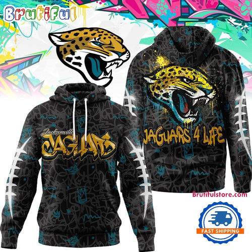 Jacksonville Jaguars NFL Special Graffiti My Team 4 Life All Over Print Hoodie Shirt