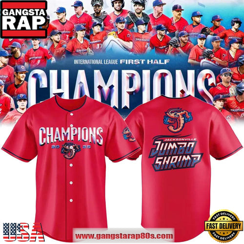 Jacksonville Jumbo Shrimp 2025 International League First Half Champions Baseball Jersey Shirt