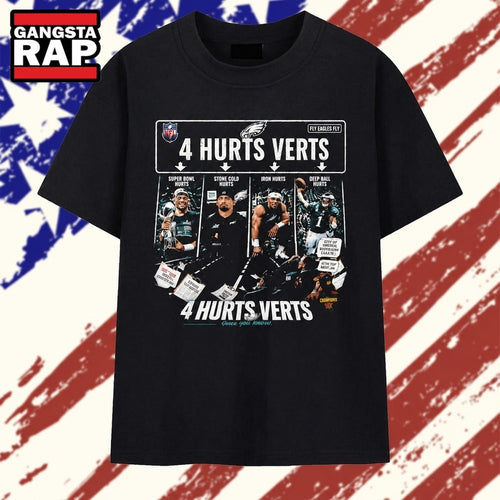 Jalen Hurts Philadelphia Eagles NFL 4 Hurts Verts T Shirt , Vintage Trending Shirt