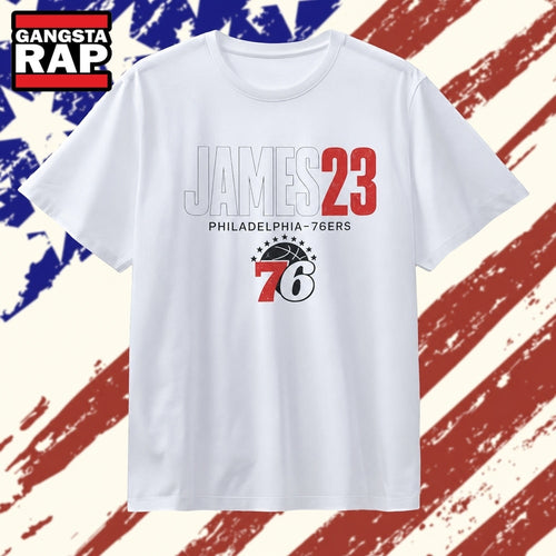 James 23 Philadelphia 76ers Distressed NBA T Shirt , Vintage Trending Shirt