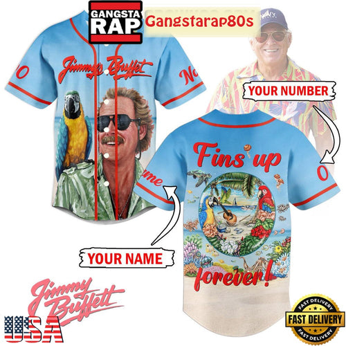 Jimmy Buffett The Holiday In Beach Fins Up Forever Custom Baseball Jersey Shirt