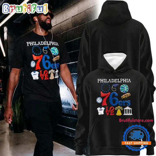 Joel Embiid Philadelphia 76ers 2026 Playoff Black Hoodie