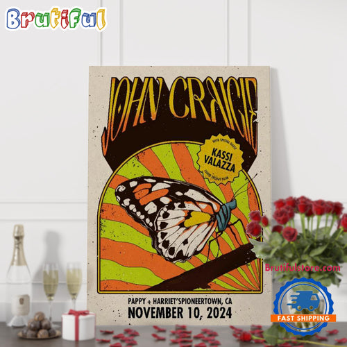 John Craigie Pappy Harriet’s Pioneertown CA Nov 10 2024 Tour Poster Canvas Art